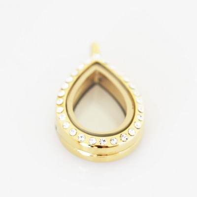 Gold Bling Tiny Teardrop Locket